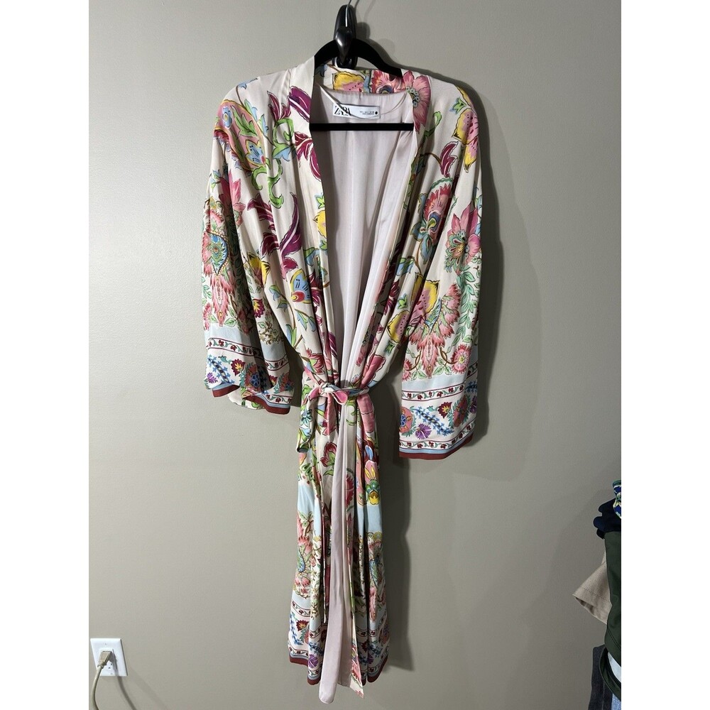 Zara Floral Kimono Robe Floral Long Size Large Elegant Classy